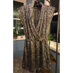 Bar III‎ Sleeveless Mini Dress Abstract Print Faux Wrap Casual Party Size XS